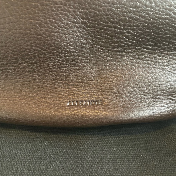 AllSaints Half Moon Leather Shoulder Bag in Bitter Brown - Picture 7 of 14